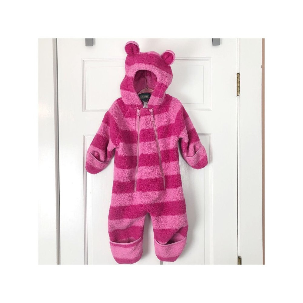 LL Bean Fleece Striped Bunting 6-12m
